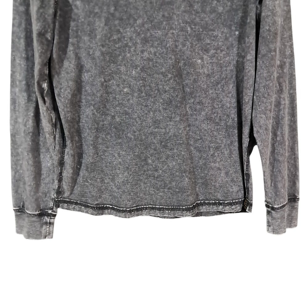 Lucky Brand Sugar Magic Long Sleeve Henley Neck T Shirt Mens Medium Washed Black - Picture 4 of 9